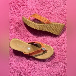 A. Giannetti Platform Wedge Embellished Sandals size 7 Italian leather